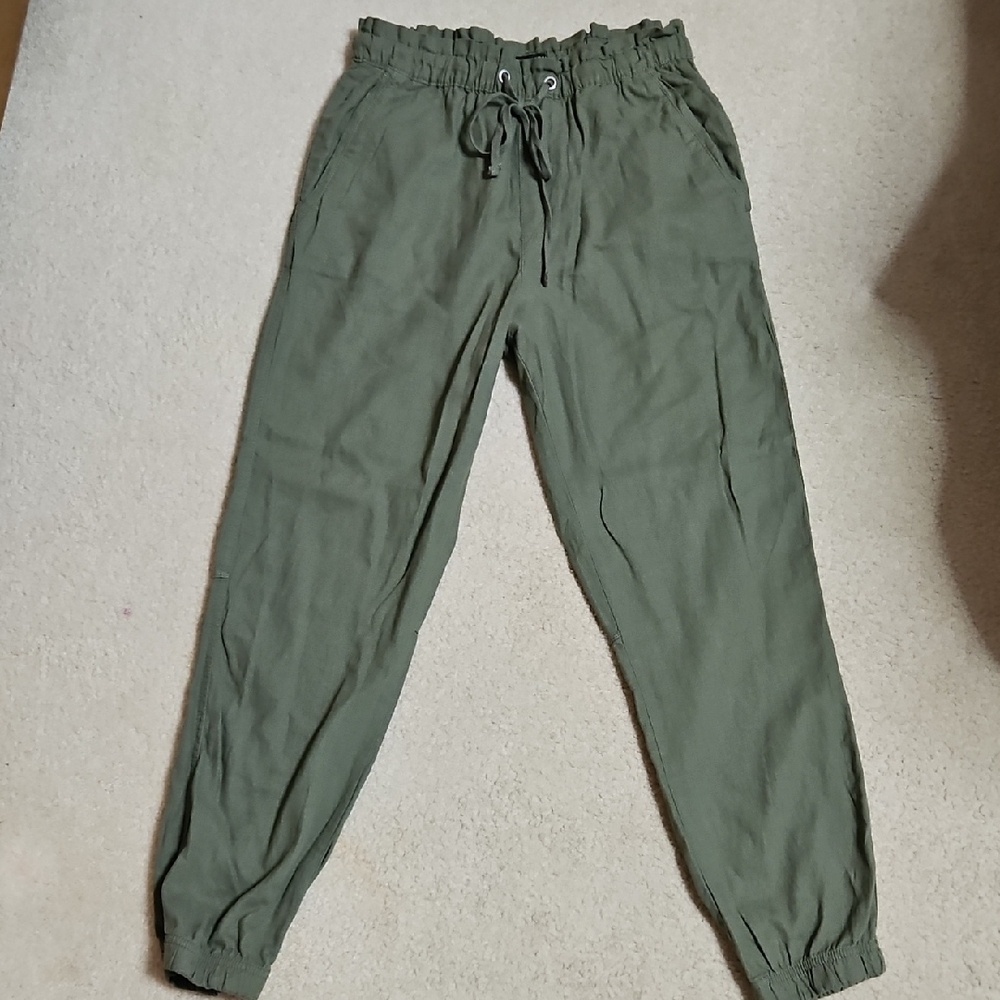 Womens Olive Green Drawstring Pants Size Medium